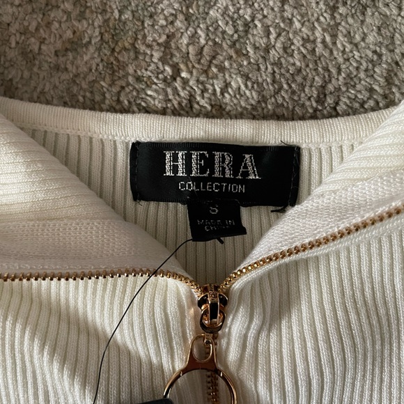 NWT❤️ HERA Tight Fitting Cream Ribbed Dress - Picture 6 of 9